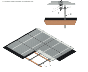 CONSTRUCTION FOR TILE EFFECT METAL SHEETS CLADDED ROOFS